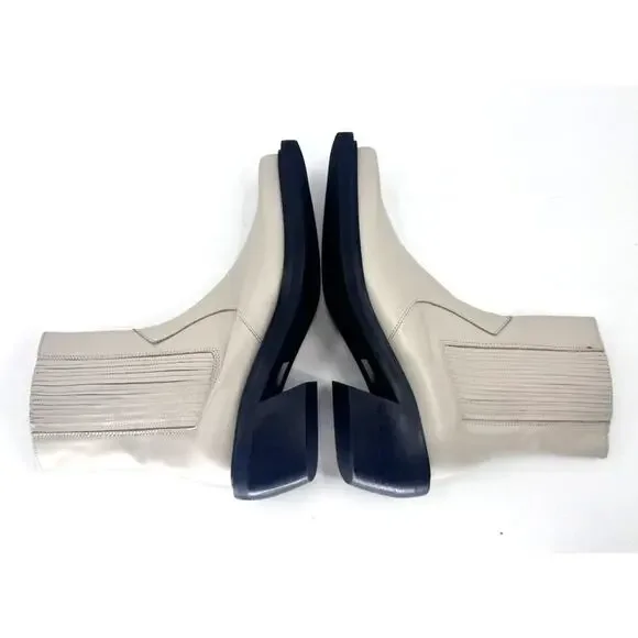 Alohas Boots Short Ranch Leather 7.5 Cream Cowboy - Picture 5 of 8